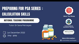 Prescribing Safety Assessment Series Session 5 Calculation Skills