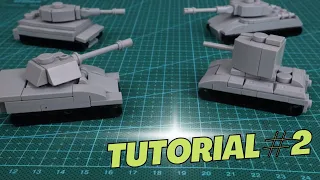 How to build LEGO WWII Micro Tanks (Tutorial #2) - Tiger I, Panther V, IS-2, KV-2