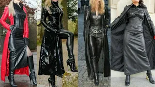 Fabulous leather long power dresses for stylish women