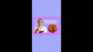 Spicy Ahi Tuna Inari Sushi Recipe #Inarizushi #DIYSushi #SpicyTunaSushi #shortrecipe #viral #tiktok