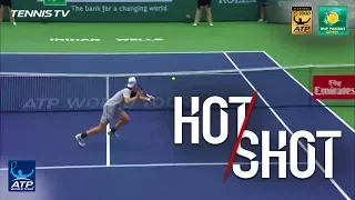 Cuevas Makes Shapovalov Lose His Racquet Indian Wells 2018