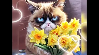 С 8 МАРТА!!!💐Смешное поздравление от кота🐱🌷🌷🌷