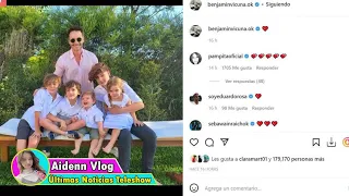 La reacción de Pampita al ver la foto de Benjamín Vicuña con sus cinco hijos