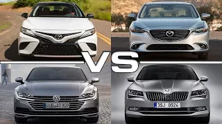 Toyota Camry vs Mazda 6 vs Volkswagen Arteon vs Skoda Superb