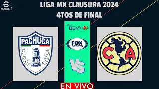 Pachuca vs América EN VIVO | Cuartos de Final Liga MX Clausura 2024 | PES MASTER FOOTBALL