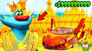 OGGY Touch Anything Become GOLD In GTA 5 | OGGY Became Billionaire 🤑| Everything thing Free In GTA 5