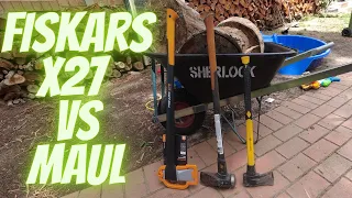 Fiskars X27 axe vs the Fiskars MAUL in Australian hardwood