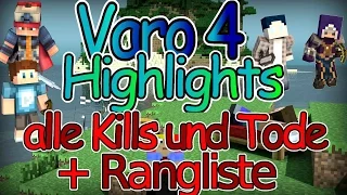 Minecraft Varo 4 Highlights - alle Kills und Tode + Rangliste