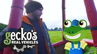 Gecko and the Hot Air Balloon - Educational Videos for Kids | Gecko's Real Vehicles