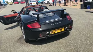 Porsche Carrera GT loud exhaust sound start up and acceleration