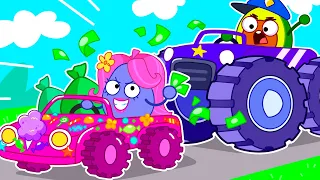 Don't Talk To Strangers ✋ Police Monster Truck! ✨ Safety Tips for kids by Pit & Penny Stories 🌈🥑