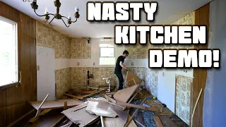 Tearing Out a 70s Mobile Home Kitchen | Demolition - Home Renovation