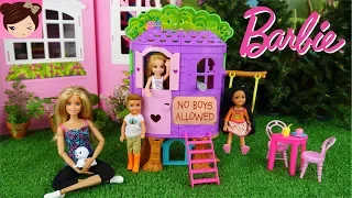 Barbie Chelsea Doesnt Wanna Play with the Boys in Her New Tree Doll House