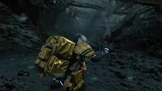 Death Stranding — clearing BT-infested area using cuffs only, no Odradek scanning