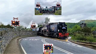 Pont Croesor Level Crossings, Welsh Highland Railway, Gwynedd