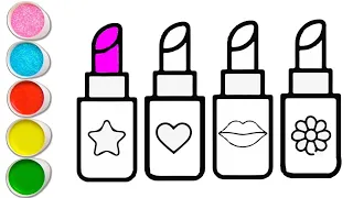Easy Step -by- Step Guide , Lipsticks Drawing Tutorial for Kids , Easy Drawing , Lipstick Drawing