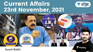 Daily Current Affairs in Hindi by Sumit Rathi Sir | 23rd November 2021 | The Hindu PIB for IAS