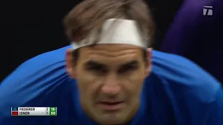 Roger Federer vs John Isner laver cup روجر فيدرر ضد ايزنر كأس لايفر