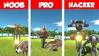 NOOB vs PRO vs HACKER: MOTORCYCLE CREATING CHALLENGE IN ANIMAL REVOLT BATTLE SIMULATOR