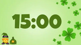 15 Minute st patrick' day timer with music and Alarm 🎵⏰
