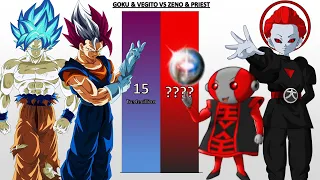 Ultra Vegito & Goku VS Zeno & Grand Priest POWER LEVELS - Dragon Ball Z/Dragon Ball Super/UV