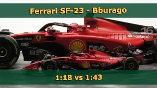 1:18 vs 1:43 - Ferrari SF-23 - Charles Leclerc - F1 Season 2023 - Bburago F1 model car
