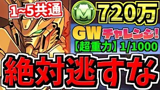 【絶対逃すな】モンポ720万分！GWチャレンジは環境1位ゴッドガンダムで余裕！Lv.1~5共通編成！代用・立ち回り解説【パズドラ】