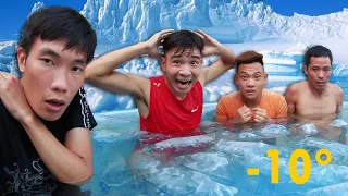 Người Cuối Cùng Rời Bể Bơi Đá Lạnh Nhận 1000$ | Last To Leave Ice Pool Wins $1000 | PHD Troll