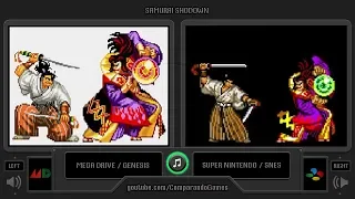 Samurai Shodown (Sega Genesis vs SNES) Gameplay Comparison | VCDECIDE