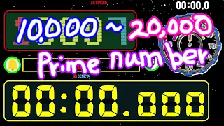 numbers from 10001 to 20000, but only show prime numbers countup timer  alarm🔔