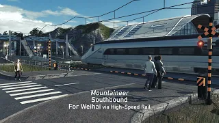 Level Crossing Trainspotting on the Wanfu Line [Transport Fever 2 Bohai Series]