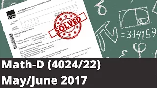 O level Math D (4024) May June 2017 Paper 22