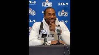 Kawhi gives a Fun Guy response when asked if he had any butterflies before his return