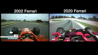 F1  2002 Ferrari vs. 2020 Ferrari - Barcelona