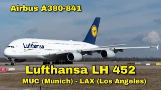 Lufthansa LH452 MUC (Munich) - LAX (Los Angeles) 07 May 2024 Airbus A380-841