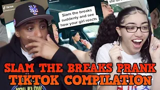 MY DAD REACTS TO Slam the breaks prank TikTok Compilation REACTION