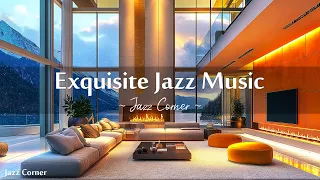 Exquisite Jazz Music ☕ Winter Jazz Music And Fireplace Sounds in Living Room Space To Study, Work