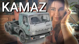 KAMAZ review, complete assembly and painting of a scale model of a truck. AVD models. Modeling