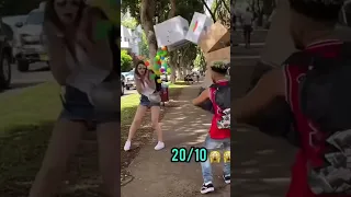 Last girls so poor 🤯🤯😱 Funny falling boxes #short