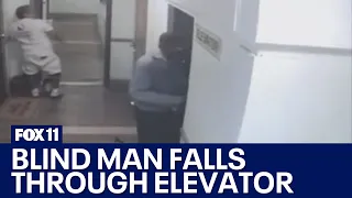 Blind man falls 4 floors through empty elevator shaft, survives