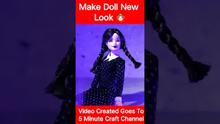 पुरानी doll को नया बनाये | How To Make A Morticia Addams Doll | #shorts |‎@5MinuteCraftsYouTube |