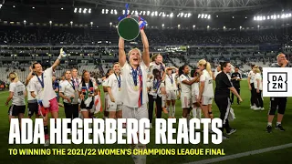 An emotional Ada Hegerberg reacts to winning the 2021/2022 UEFA Women's Champions League