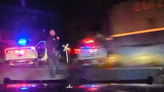 Train Hits Police Car with Handcuffed Woman Inside