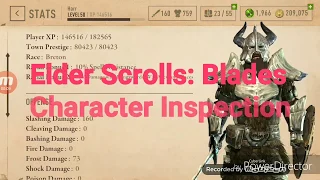 ES Blades (Early Access) Character Inspection.  Level 50 equipment, stats, and skill tree # Harr