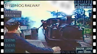 FFESTINIOG railway lineside and steam train ride 1961