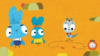 BRAVE BUNNIES. JUMPING LESSONS. KANGAROO. Cartoons for children in Ukrainian.