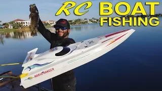 RC Boat Fishing for Big Bass!!!  Monster Mike