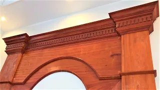 Extremely Beautiful Crown Molding Details // Woodworking Projects Bedroom Decor with Red Hardwood