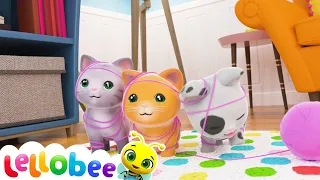 3 Little Kittens |  Songs | Learn with Lellobee Nursery Rhymes - Moonbug Kids