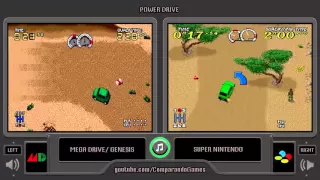 Power Drive (Sega Genesis vs Snes) Side by Side Comparison